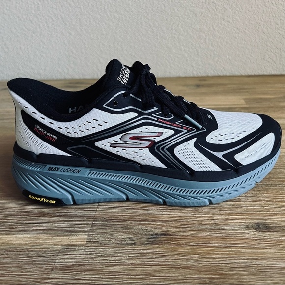 Skechers Men’s 8.5 Slip-ins Max Cushioning Premier 2.0 - Continuous White/ Black - Picture 5 of 16